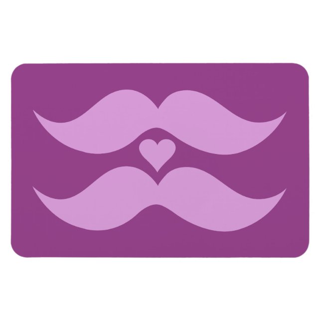 Pink Moustaches custom magnet (Horizontal)