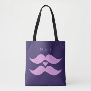 Pink Moustaches custom monogram bags