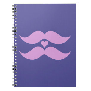 Pink Moustaches custom notebook
