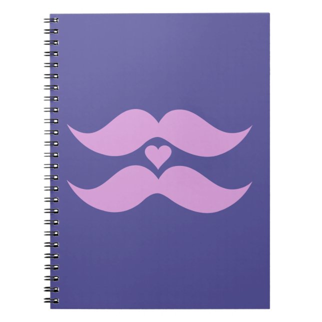 Pink Moustaches custom notebook (Front)