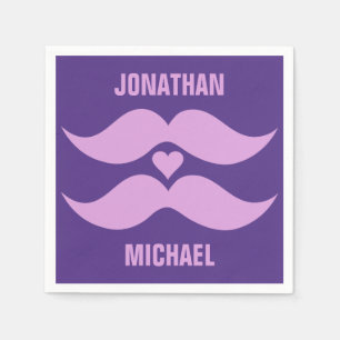 Pink Moustaches custom paper napkins
