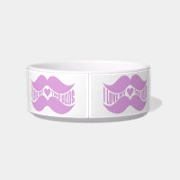Pink Moustaches custom pet bowls