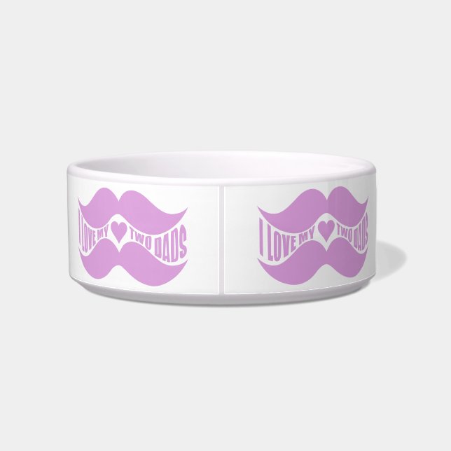 Pink Moustaches custom pet bowls (Back)