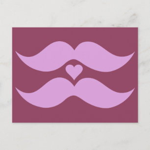 Pink Moustaches custom postcard