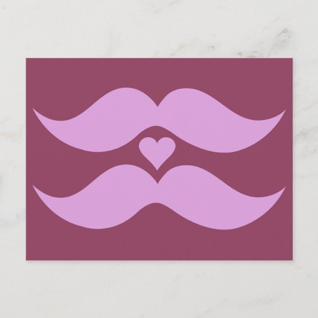 Pink Moustaches custom postcard (Front)
