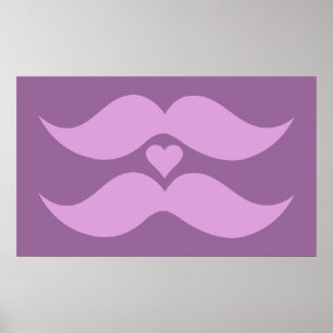 Pink Moustaches custom poster