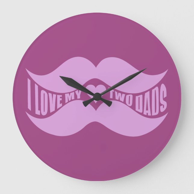 Pink Moustaches custom wall clock (Front)