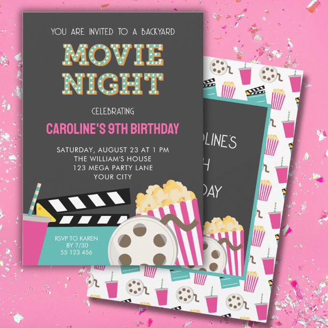 PINK MOVIE NIGHT PARTY INVITATION (Creator Uploaded)