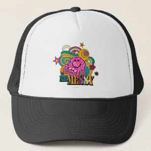 Pink Mr. Messy Colourful Swirls & Stars Trucker Hat