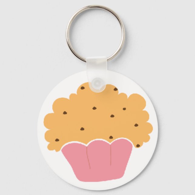 Pink muffin pattern key ring (Front)
