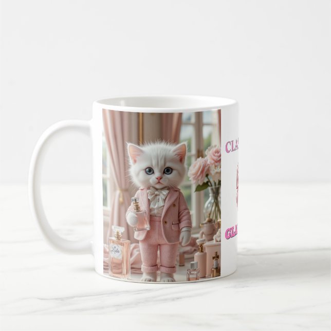 Pink Mug  - Glam Meow Lola (Left)