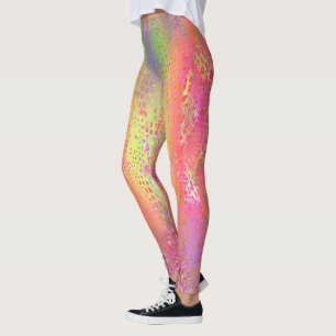 Pink Multi Coloured Python Snake Print Women's Leggings