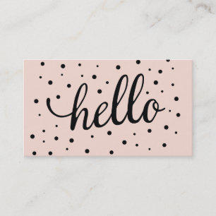 Pink Multi Hello Dots Business Card