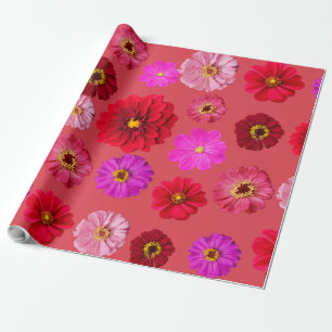 Pink Multiple colours Marigold Matte Wrapping Pape Paper