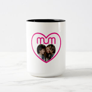 Pink MUM Love Photo frame Two-Tone Coffee Mug