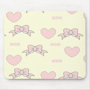 Pink mum pattern mouse pad