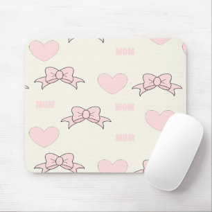 Pink mum pattern mouse pad