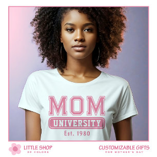 Pink Mum University Typography Mother's Day Tri-Blend Shirt