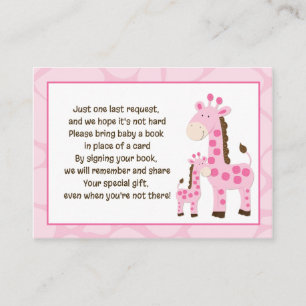 Pink Mummy Giraffe Book Request Cards