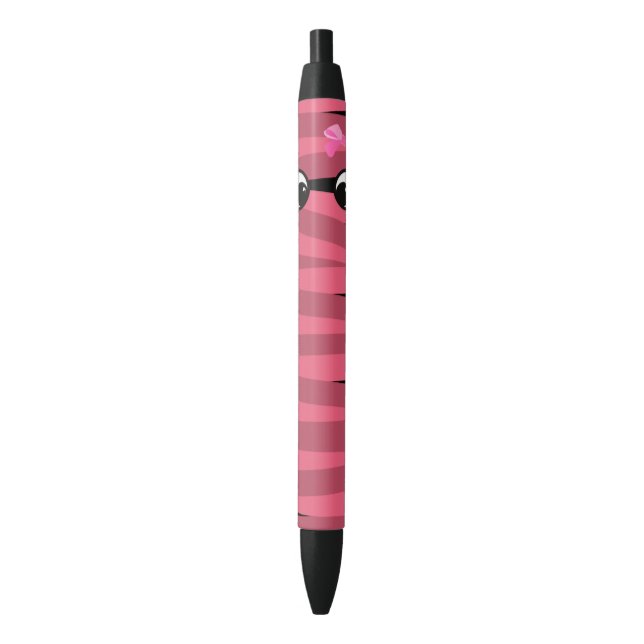  Pink Mummy Halloween Black Ink Pen (Front Vertical)