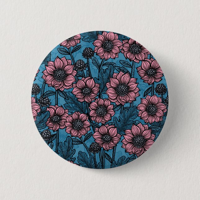 Pink Mums 6 Cm Round Badge (Front)