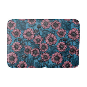 Pink Mums Bath Mat