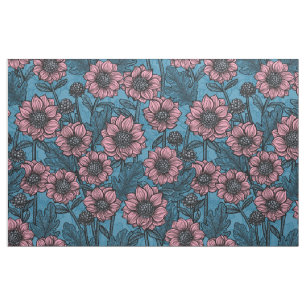 Pink Mums Fabric