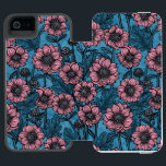 Pink Mums Incipio Watson™ iPhone 5 Wallet Case<br><div class="desc">Hand  drawn vector pattern with small pink chrysanthemum flowers</div>
