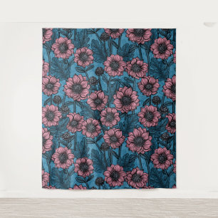 Pink Mums Tapestry