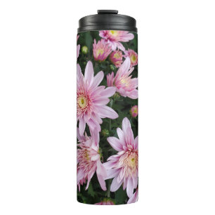 Pink mums thermal tumbler