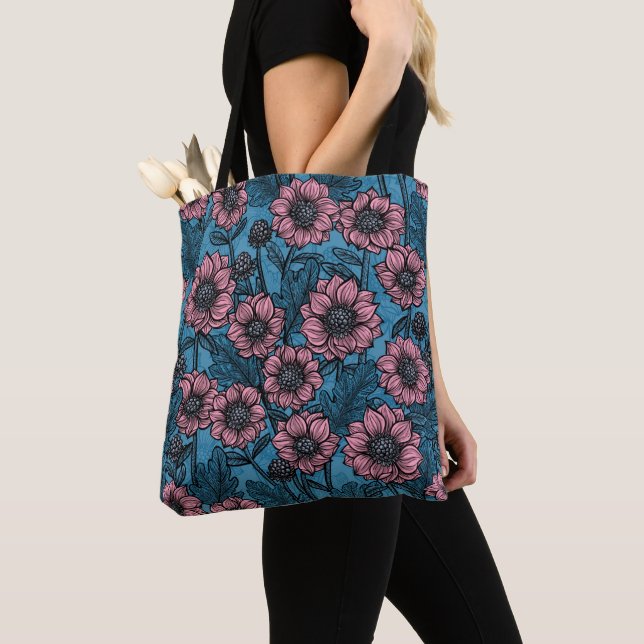 Pink Mums Tote Bag (Close Up)