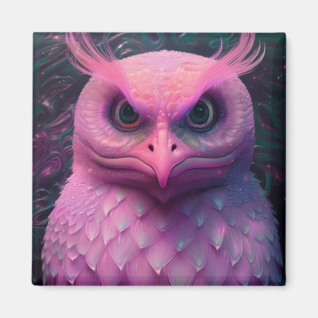 Pink Murloc/Owl Hybrid Creature Magnet (Front)