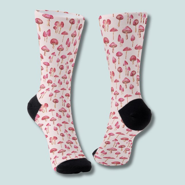 Pink mushroom pattern socks (pink mushroom pattern socks)