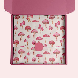 Pink Mushroom Pattern Tissue Paper