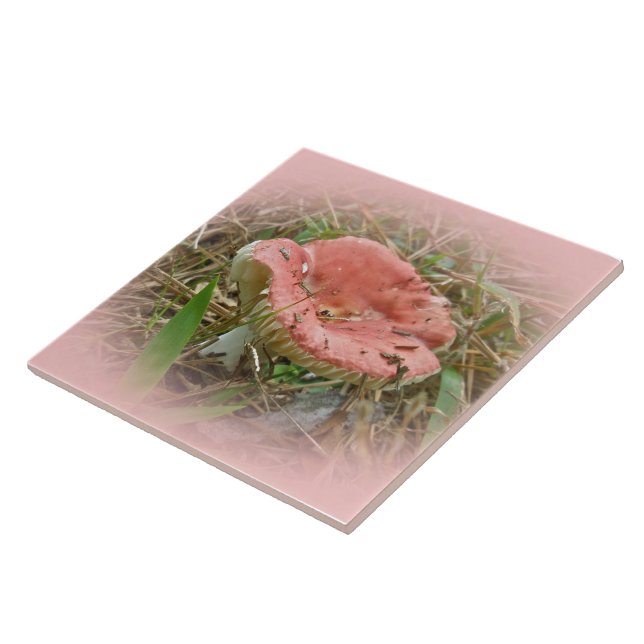 Pink Mushroom - Right Facing Ceramic Tile (Side)