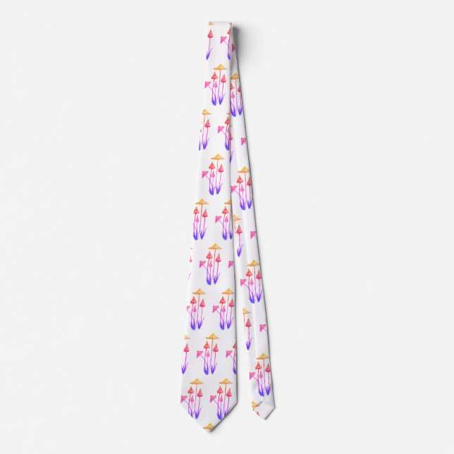 Pink mushrooms  Tie (Front)