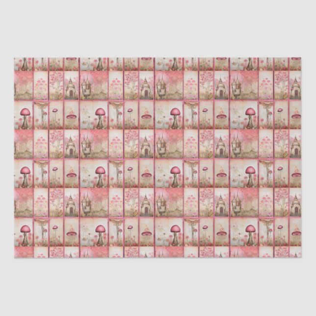 Pink mushrooms tissue paper (Front)
