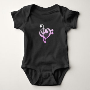 Pink Music Musician Heart Baby Bodysuit