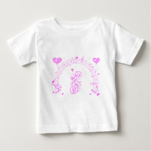 Pink,Music notes of Love_ Baby T-Shirt