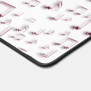 pink music notes pattern  desk mat