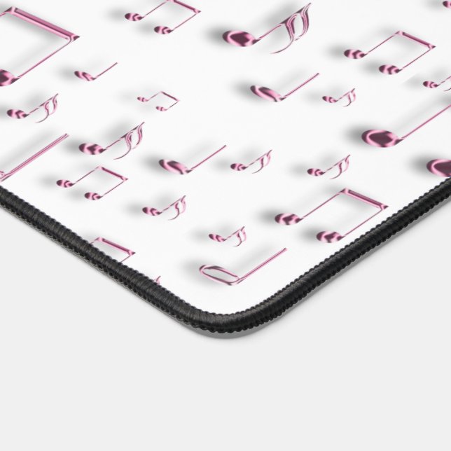 pink music notes pattern  desk mat (Corner)
