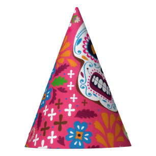 Pink Music Rock Skull Floral Garden Party Hat