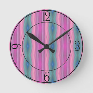 Pink Music Round Clock