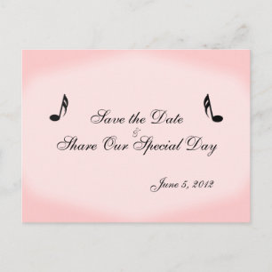 Pink Music Save the Date Postcard