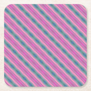 Pink Music Square Paper Coaster