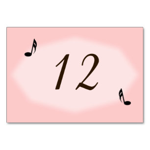 Pink Music Theme Wedding Table Number Placecards