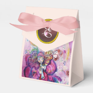PINK MUSICAL CLOWN GEM STONE MONOGRAM FAVOUR BOX