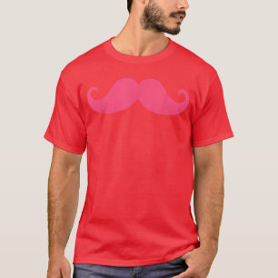 Pink Mustache Funny Hipster Handlebar Mustache fri T-Shirt