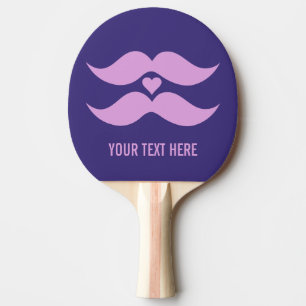 Pink Mustaches custom ping pong paddle