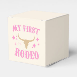 Pink My First Rodeo Cowgirl 1st First Birthday Favour Box